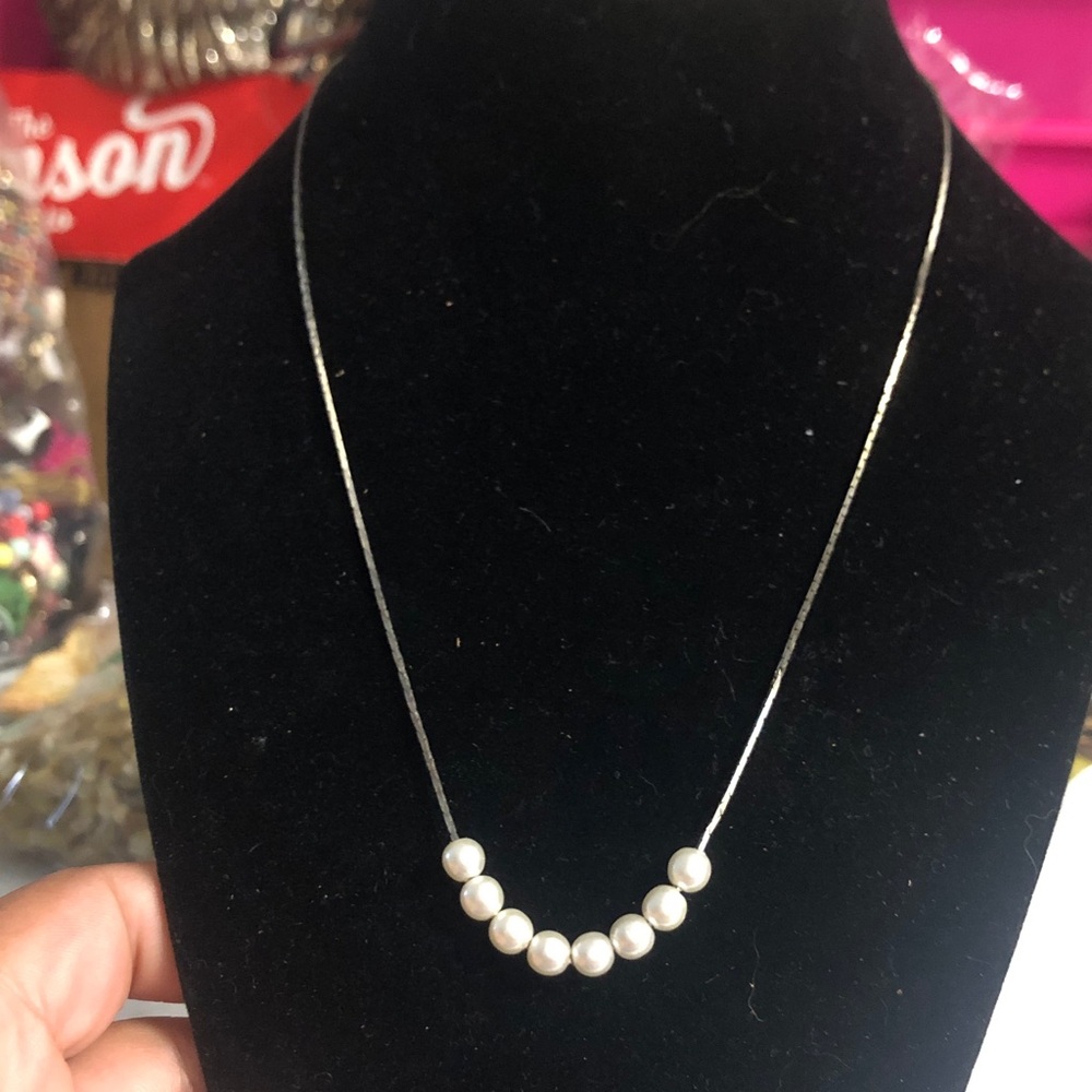 Sophisticated Silver Pearl Necklace